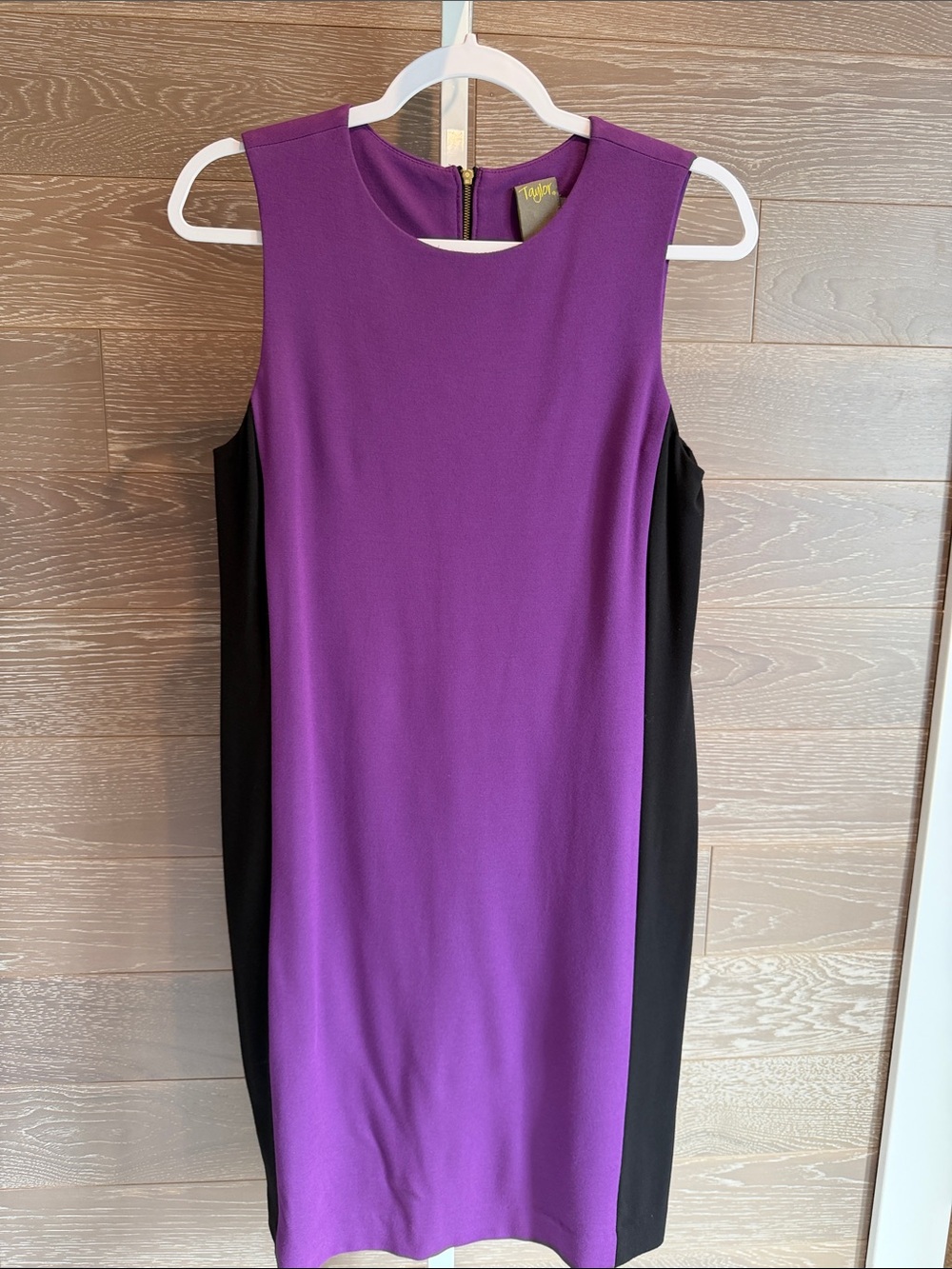 Taylor Purple with Black Panel Sleeveless Dress